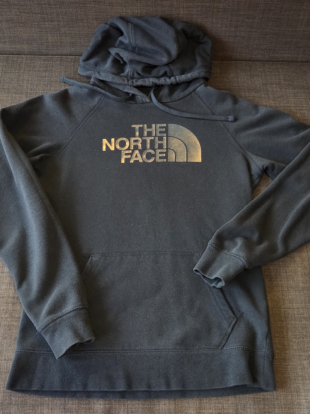 The North Face Black Pullover Hoodie with Gold Logo